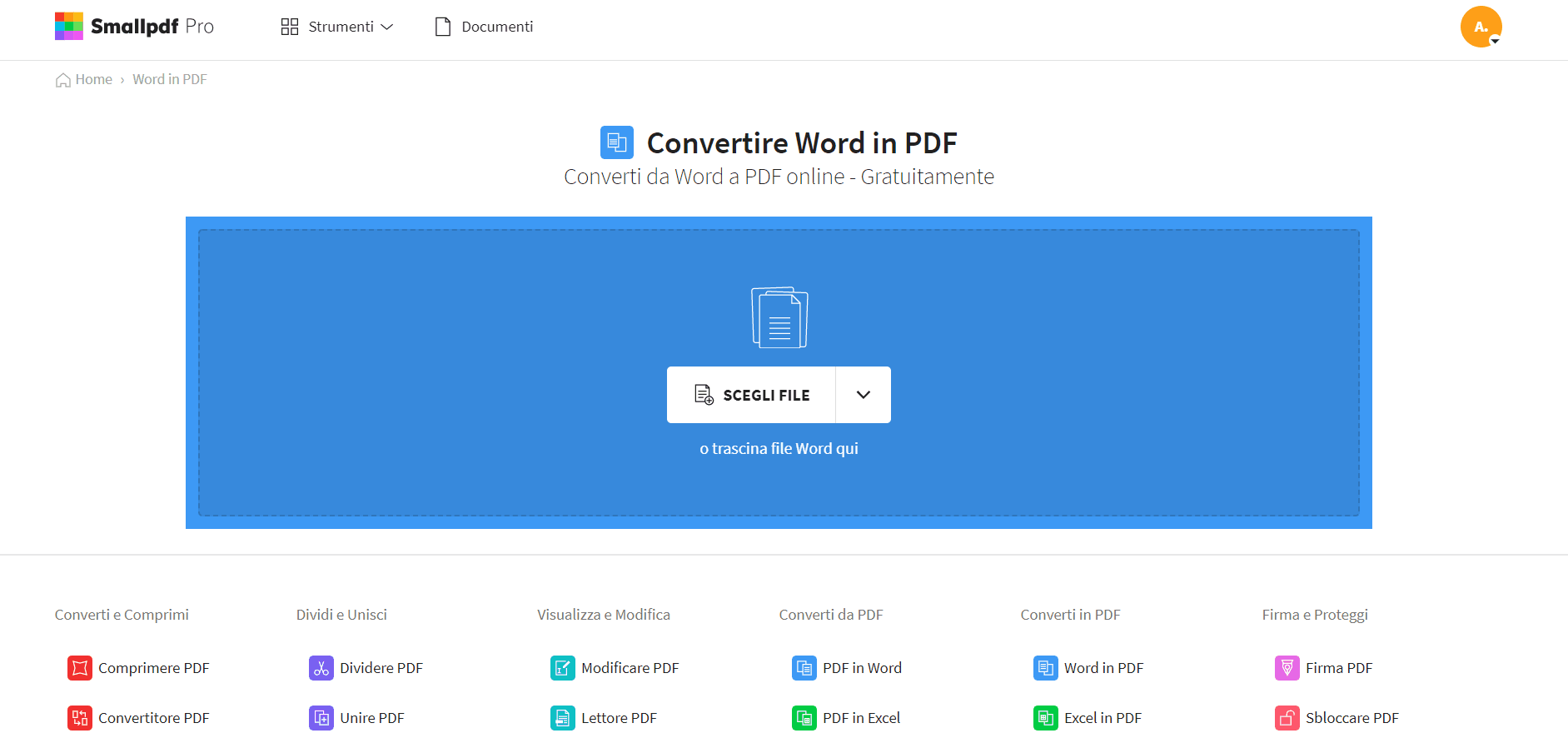 2020-11-06 - Da DOCX a PDF - Convertire file Word in PDF online e gratuitamente