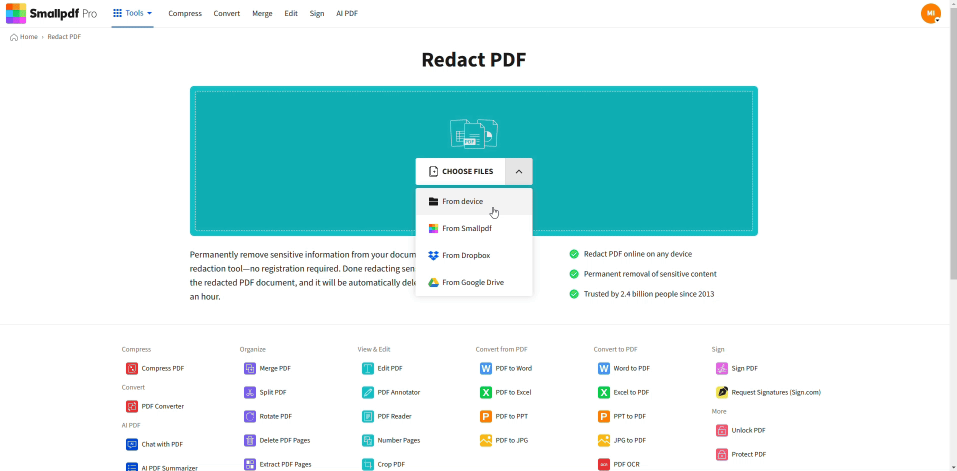 Redact sensitive bank information