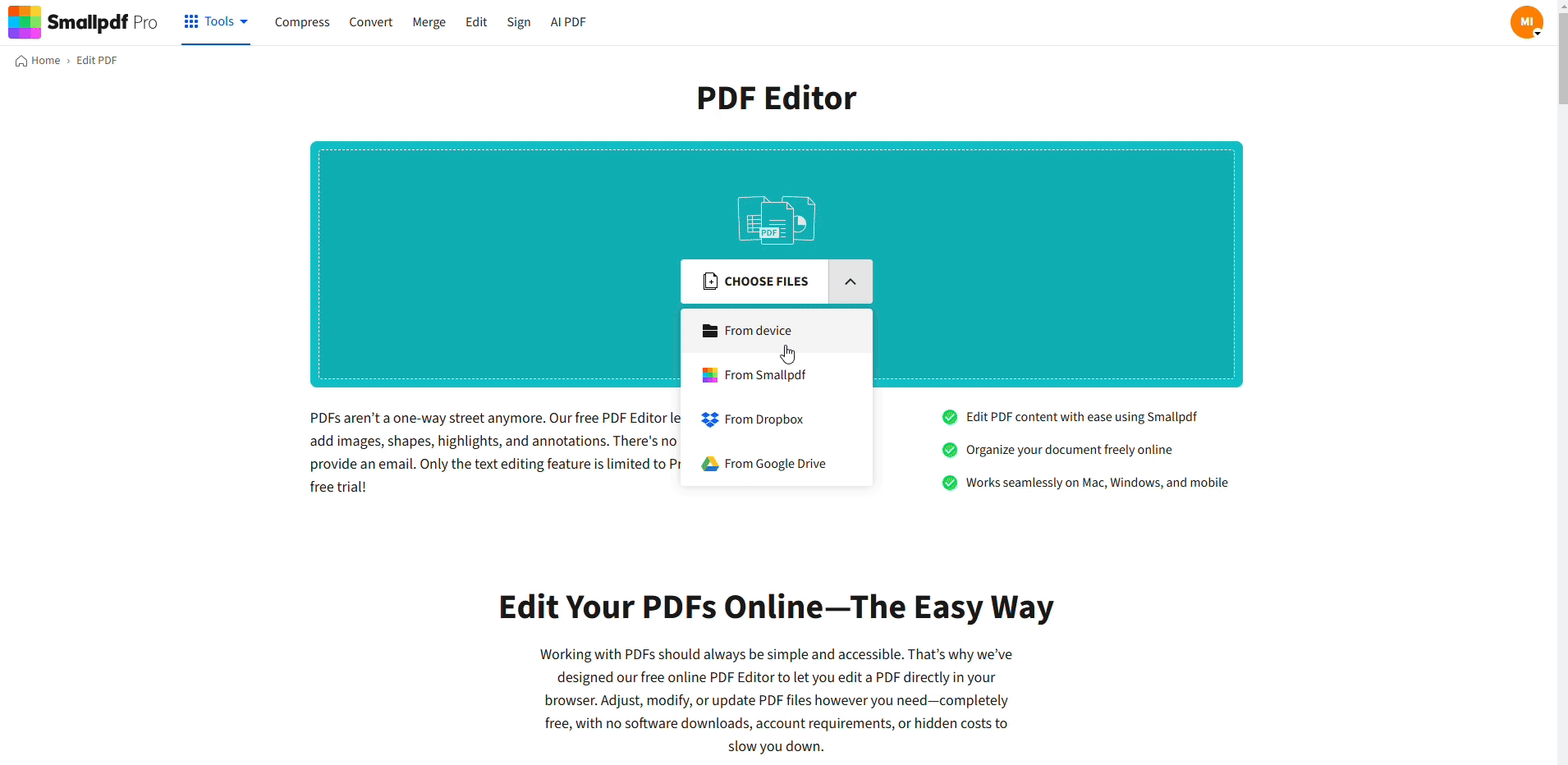 Open the PDF in our Edit PDF and adjust the image correctly