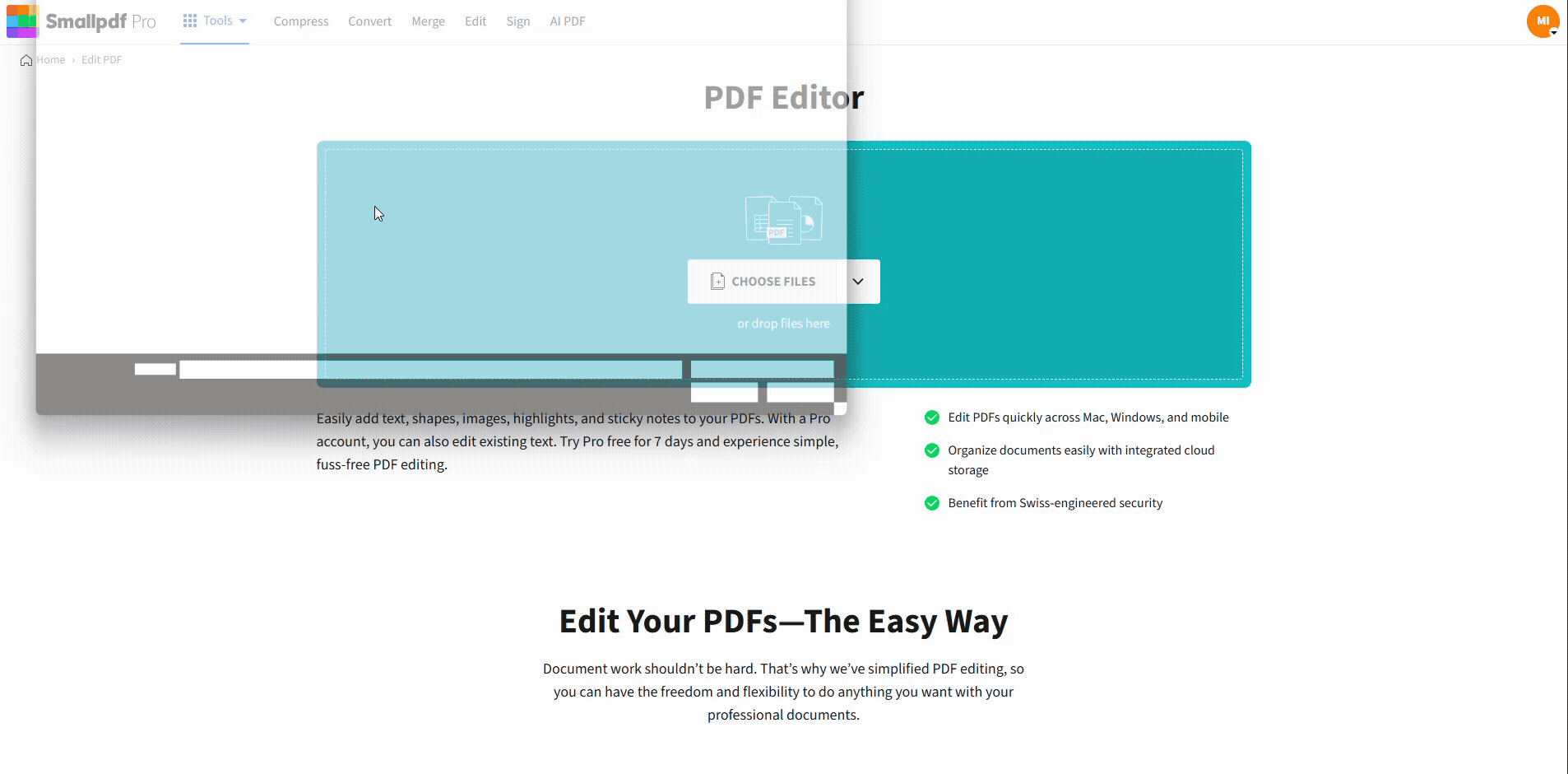 Straighten a scanned PDF online for free