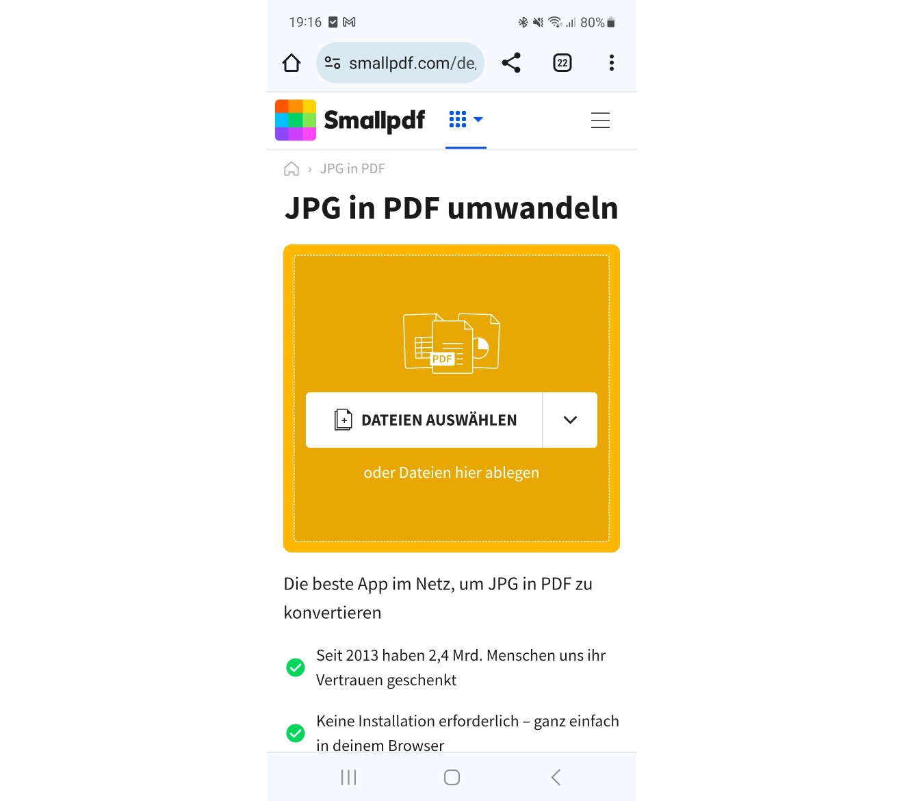 2023-11-06 - JPG in PDF konvertieren auf Android - Upload
