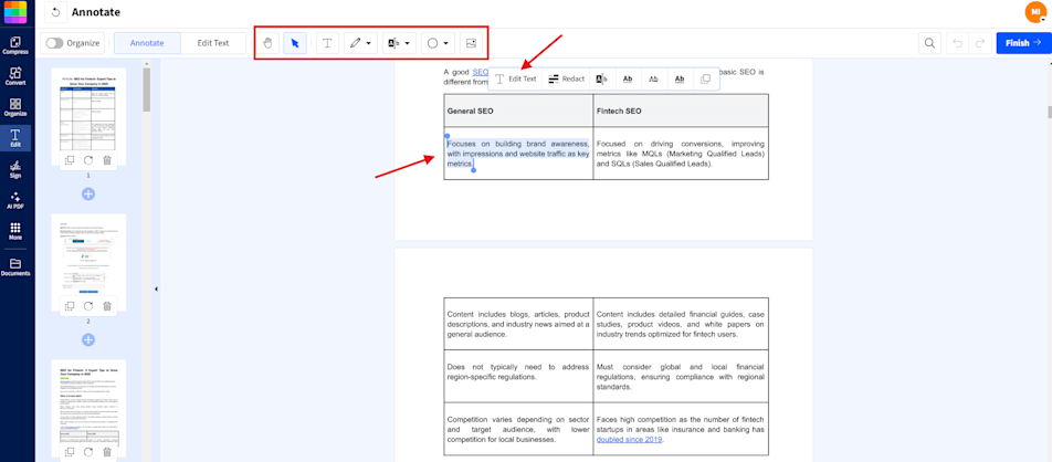 Edit Directly in the PDF with our Edit PDF Tool