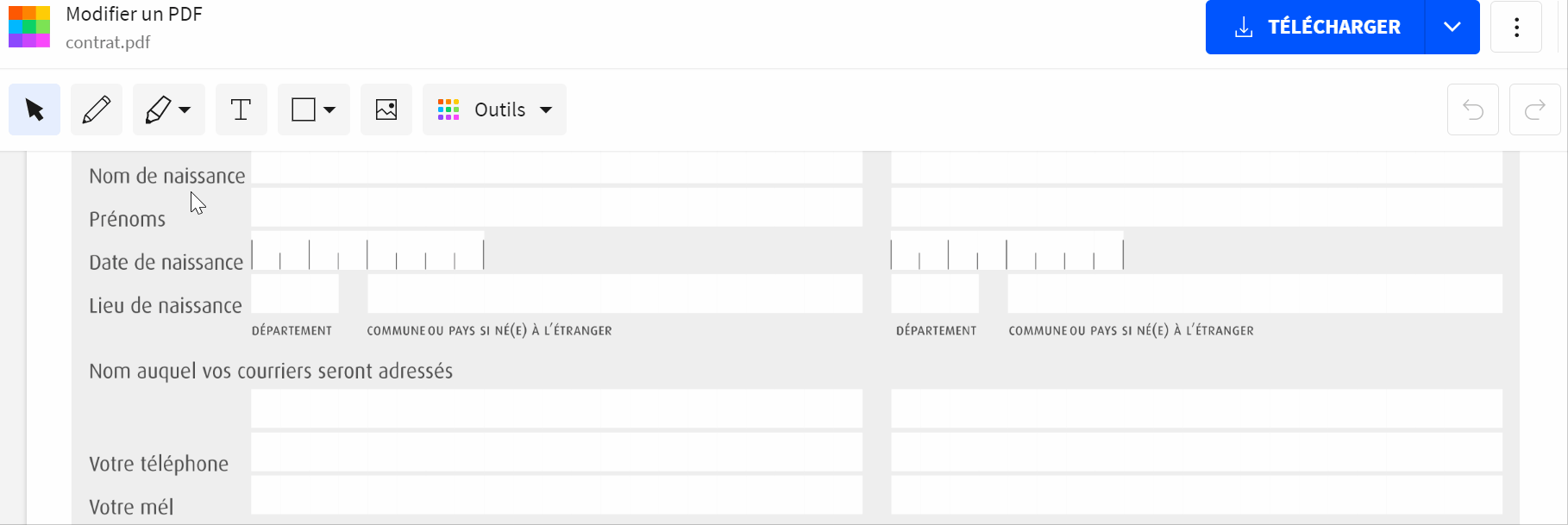 2018-11-25 - Comment modifier un document PDF - outil Modifier PDF sur Smallpdf, remplir un formulaire