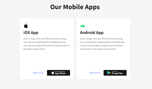 Smallpdf Mobile App for iPhone and Android