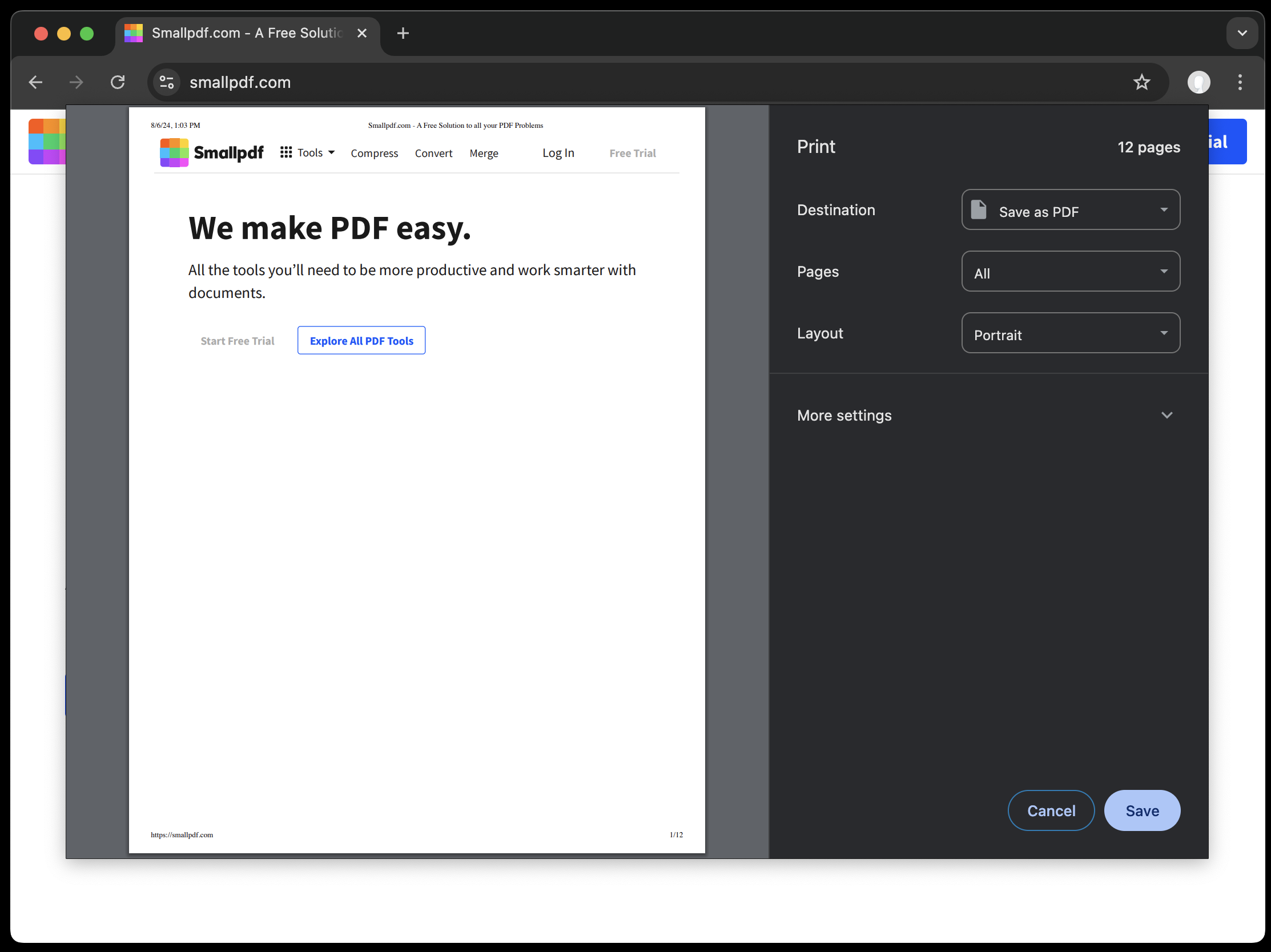 Chrome Web to PDF Screenshot