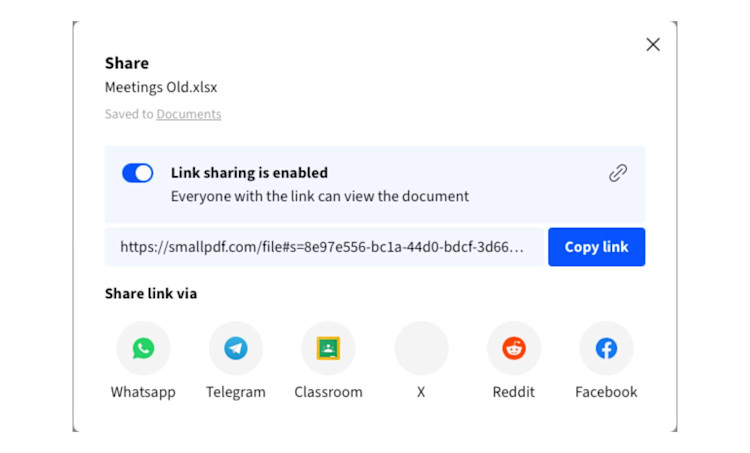 Multiple ways to share your converted files