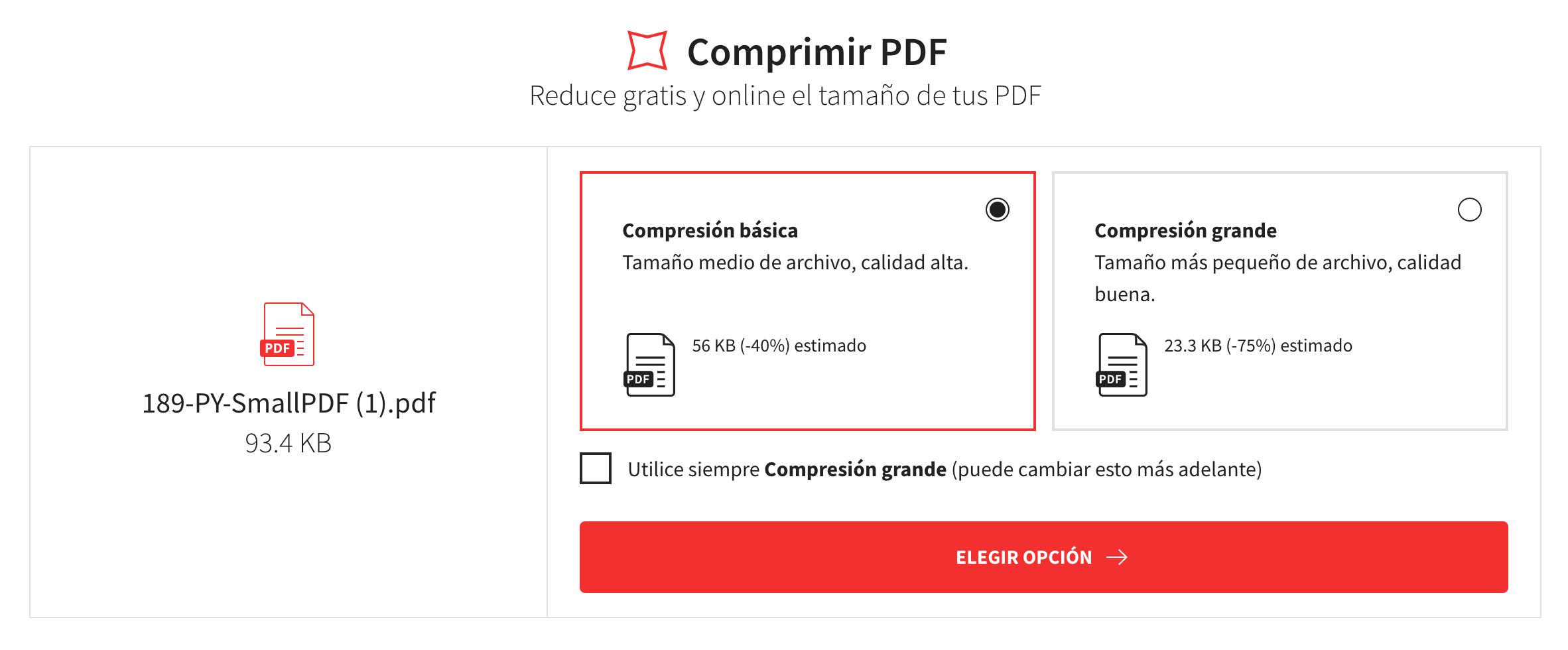 Cómo comprimir un PDF al tamaño deseado Smallpdf