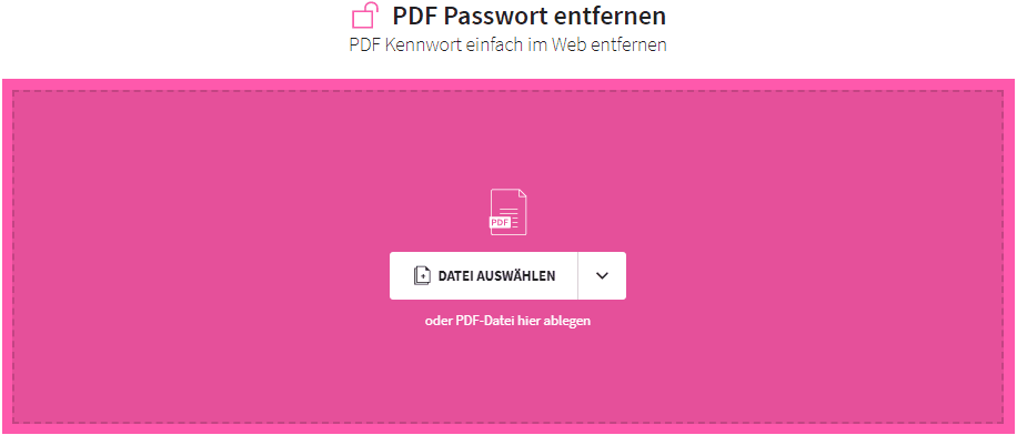 2019-11-07 PDF Passwort entfernen mit Smallpdf