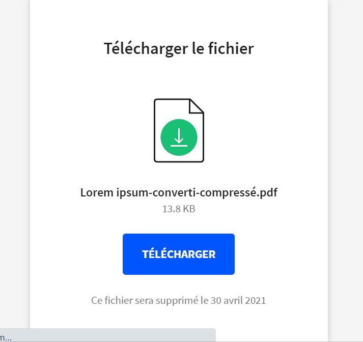 2018-11-21 - Comment envoyer des fichiers lourds avec Smallpdf - outil Signer un PDF, télécharger le fichier avec un lien