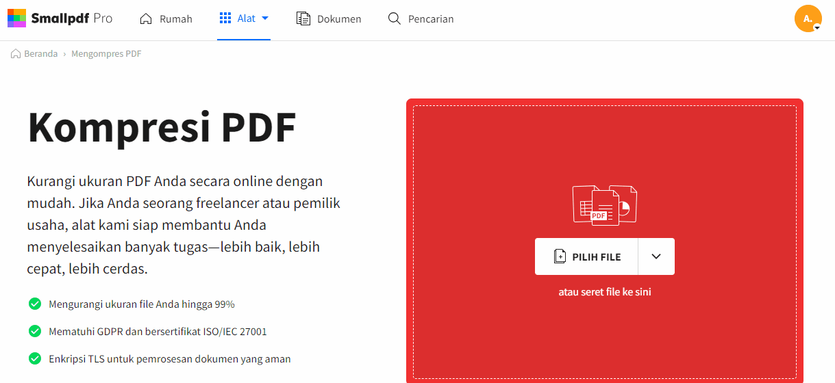 2023-05-08 – Ubah PDF Menjadi 1 MB Gratis – Menggunakan Smallpdf
