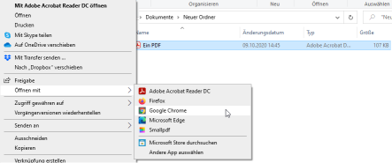 2019-09-20 - Wie man PDF in Chrome öffnet - Rechtsklick