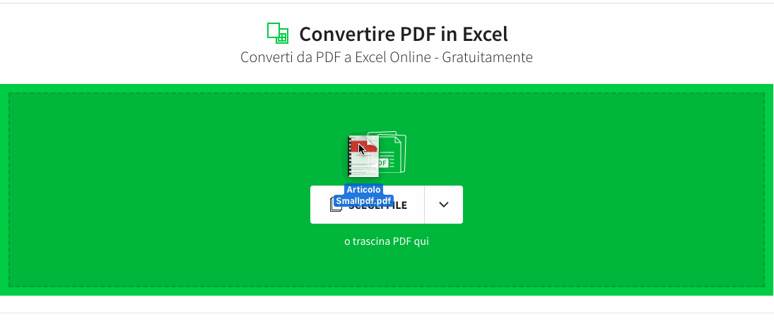 2021-10-22 - Come inserire PDF in Excel - Come convertire file da PDF a Excel con Smallpdf