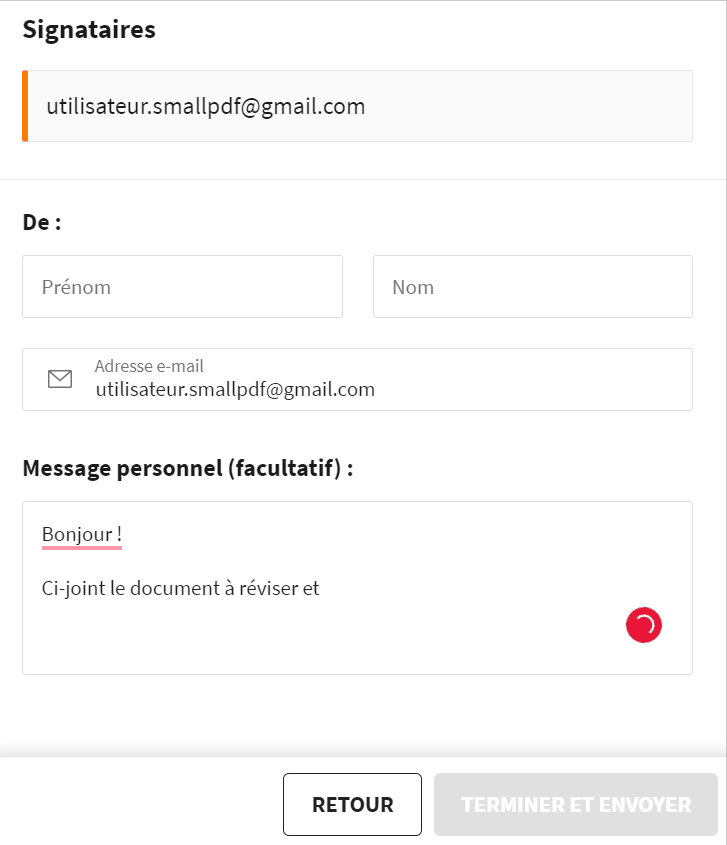 2018-11-21 - Comment envoyer des fichiers lourds avec Smallpdf - outil Signer un PDF, envoyer un message