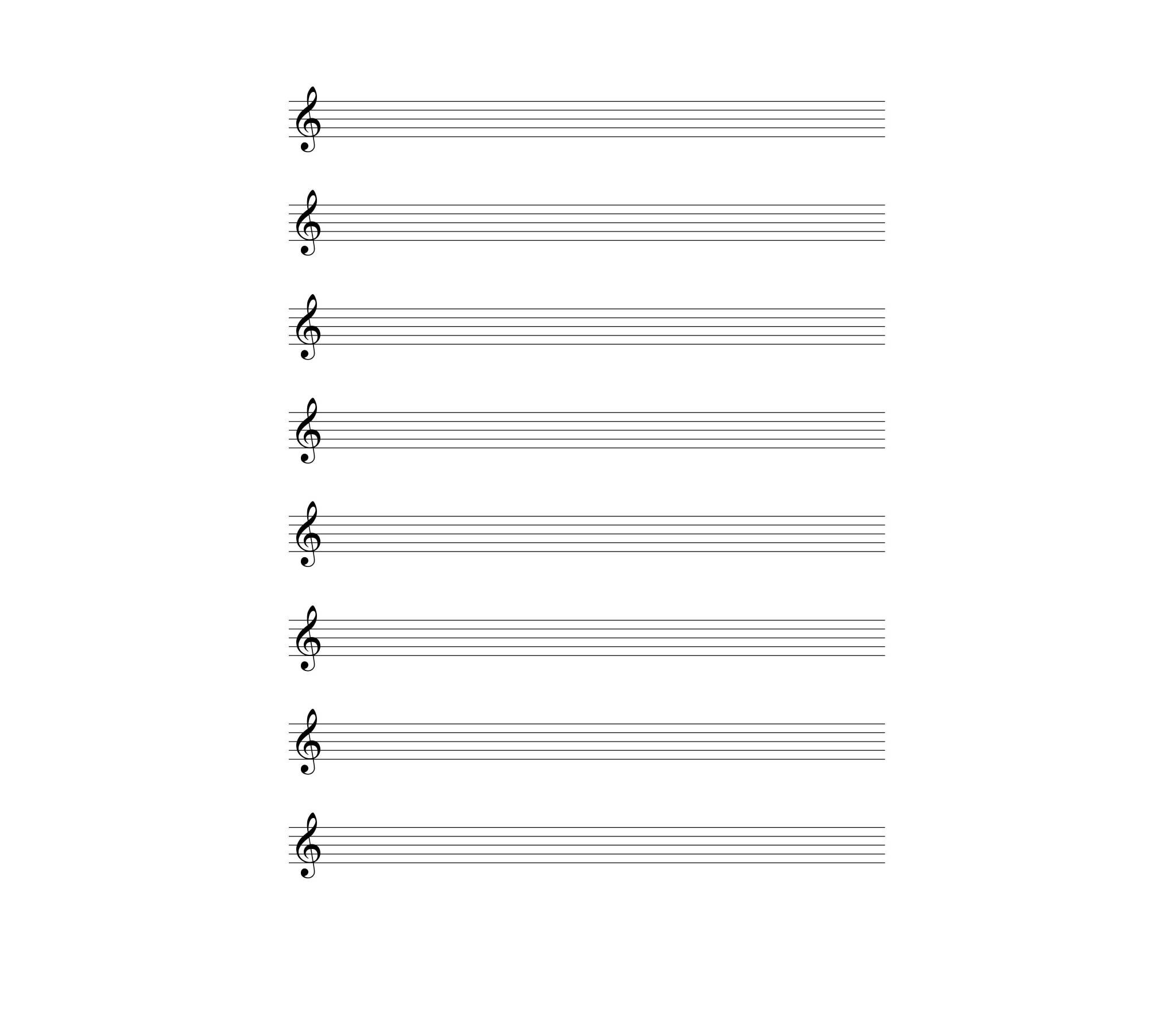 2020-06-26 – PDF Partitur Kosong – Gratis Untuk Diunduh – Partitur Kosong 8 Paranada Dengan Klef G