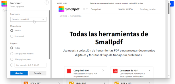 2023-09-11 - Cómo guardar una página web como un PDF - Edge