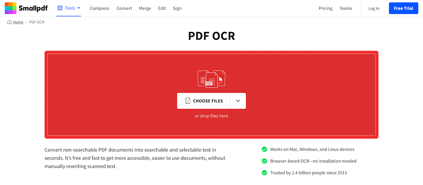 PDF OCR copy-paste text