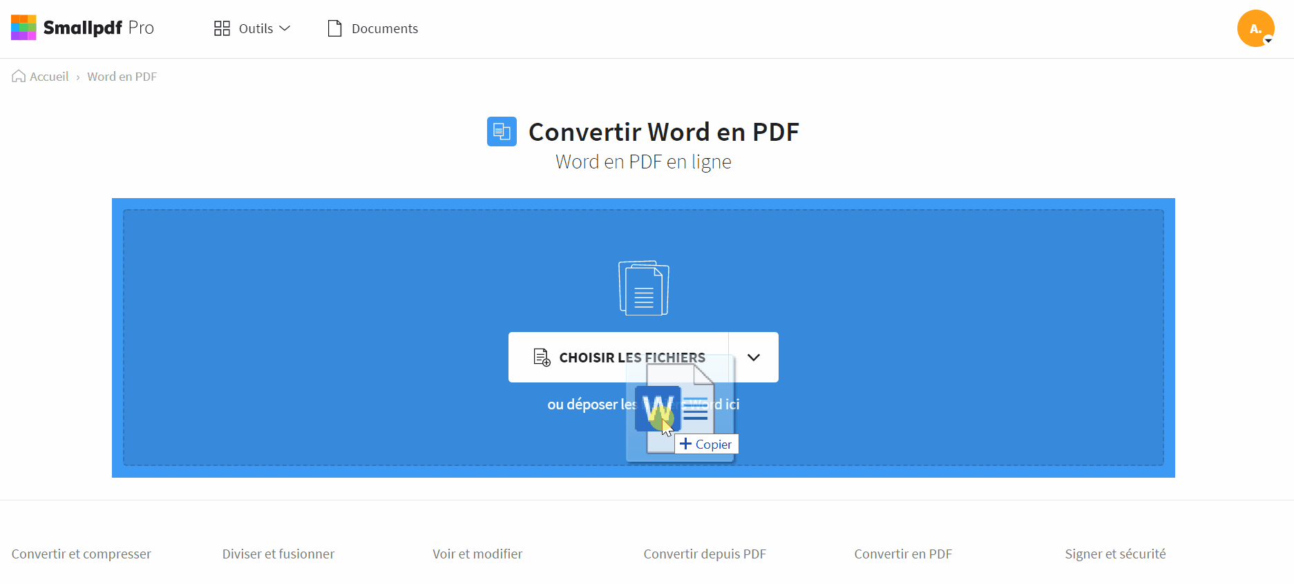 2021-08-19 - Word en PDF – Convertir des fichiers Word en PDF gratuitement en ligne - outil Word en PDF sur Smallpdf