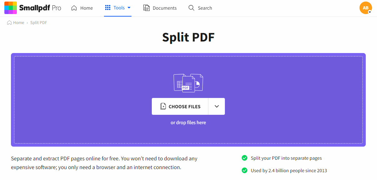 Split PDF Online. Free and easy to use