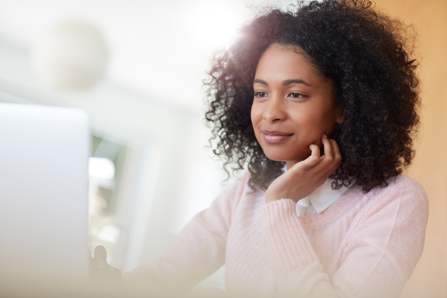 technology-member-woman-sweater-smiling