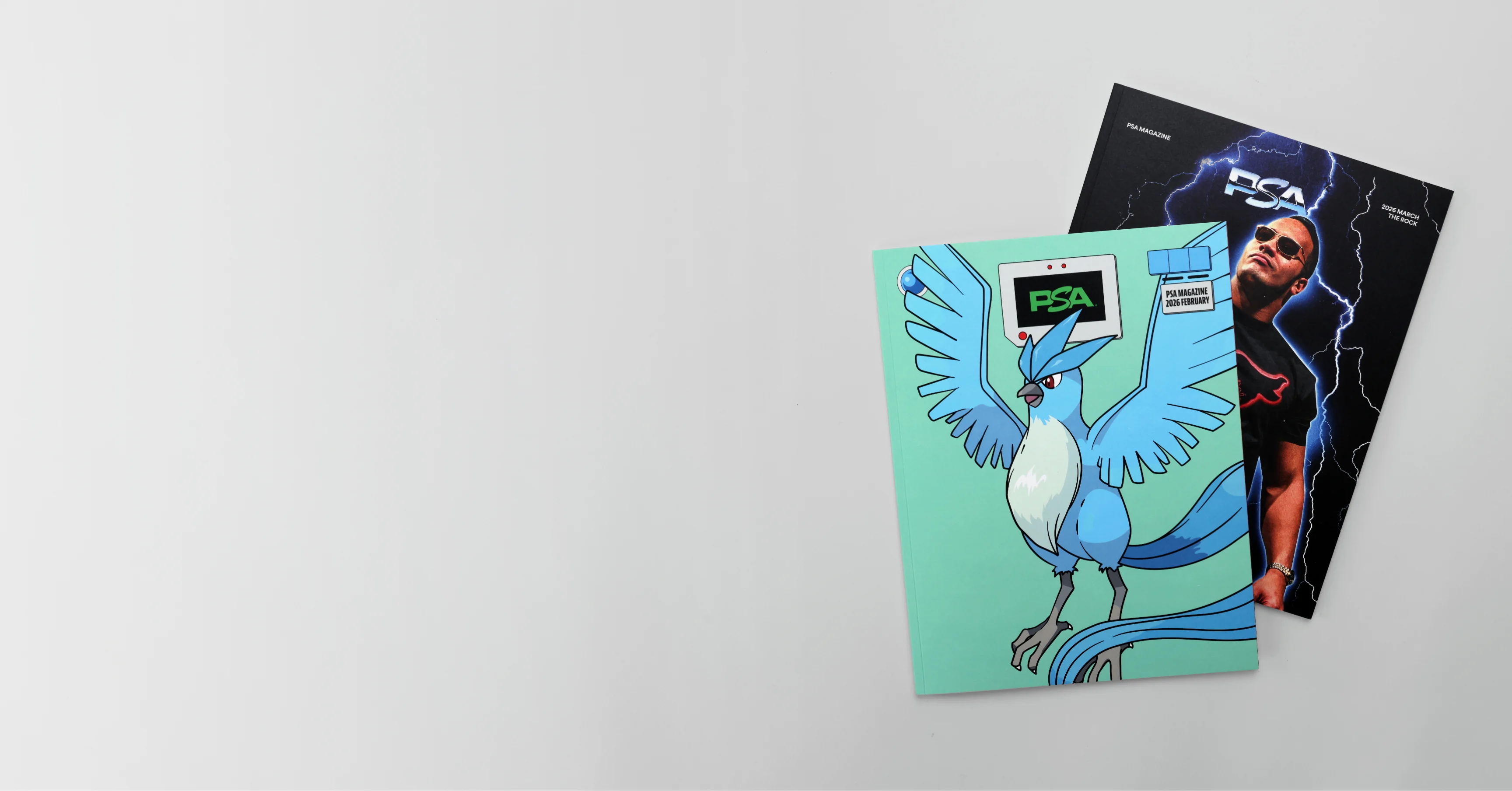 PSA Magazines Articuno and The Rock covers