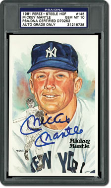 1990 Perez Steele Master Works Mickey Mantle PSA deals Mint 9 Postcard, Centered