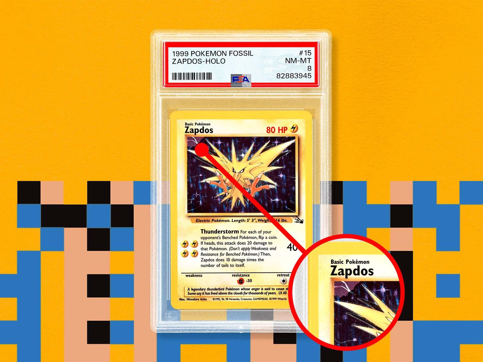 PSA annotated Fossil Zapdos foil error
