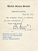 1954 John Kennedy Signed Document