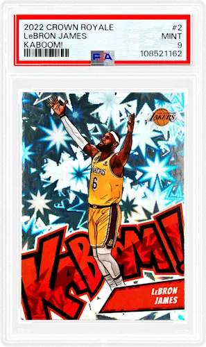 2022 PANINI CROWN ROYALE KABOOM! #2 LEBRON JAMES PSA 9