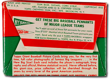 1952 Topps Wax Pack
