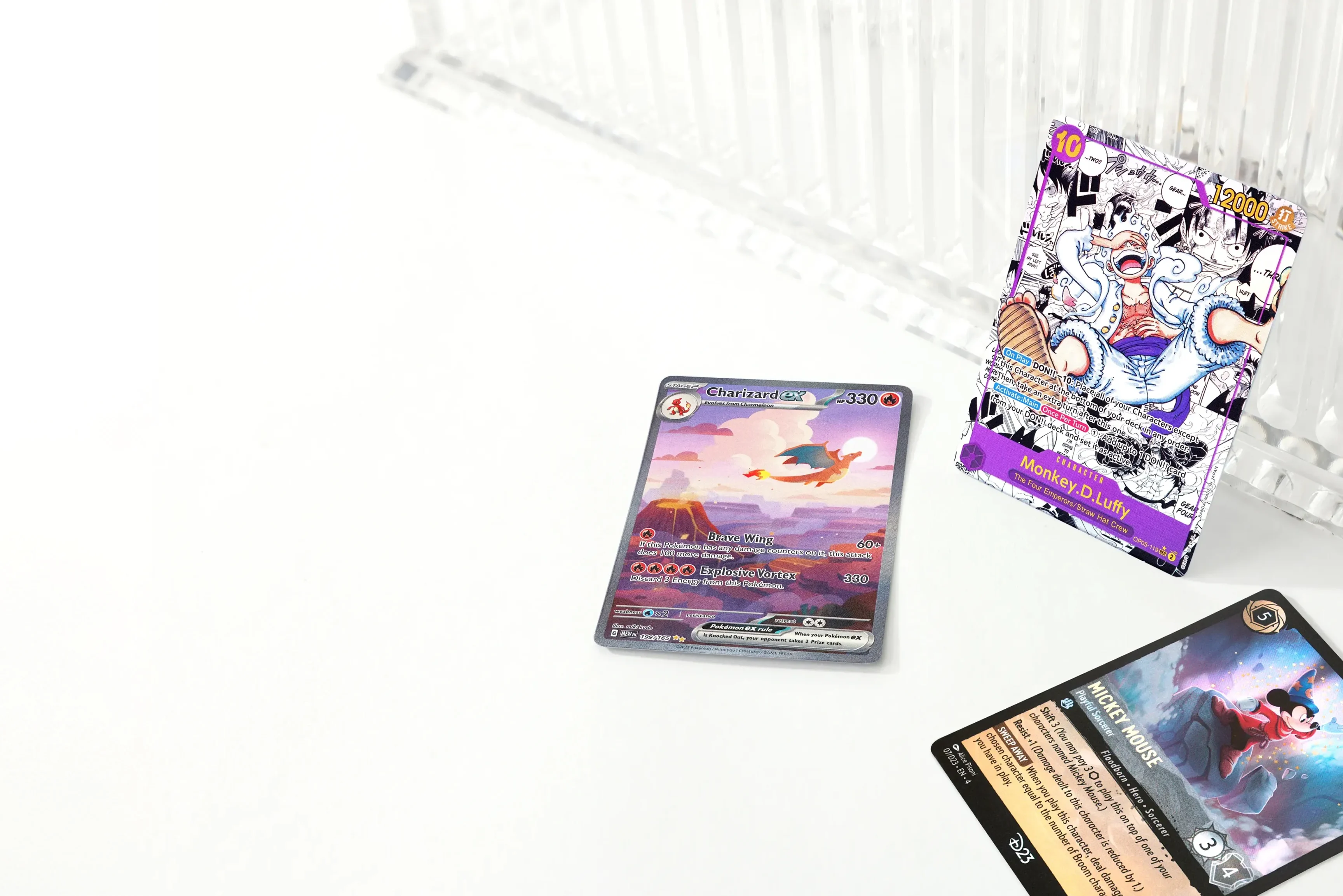 One Piece, Pokemon and Lorcana Cards