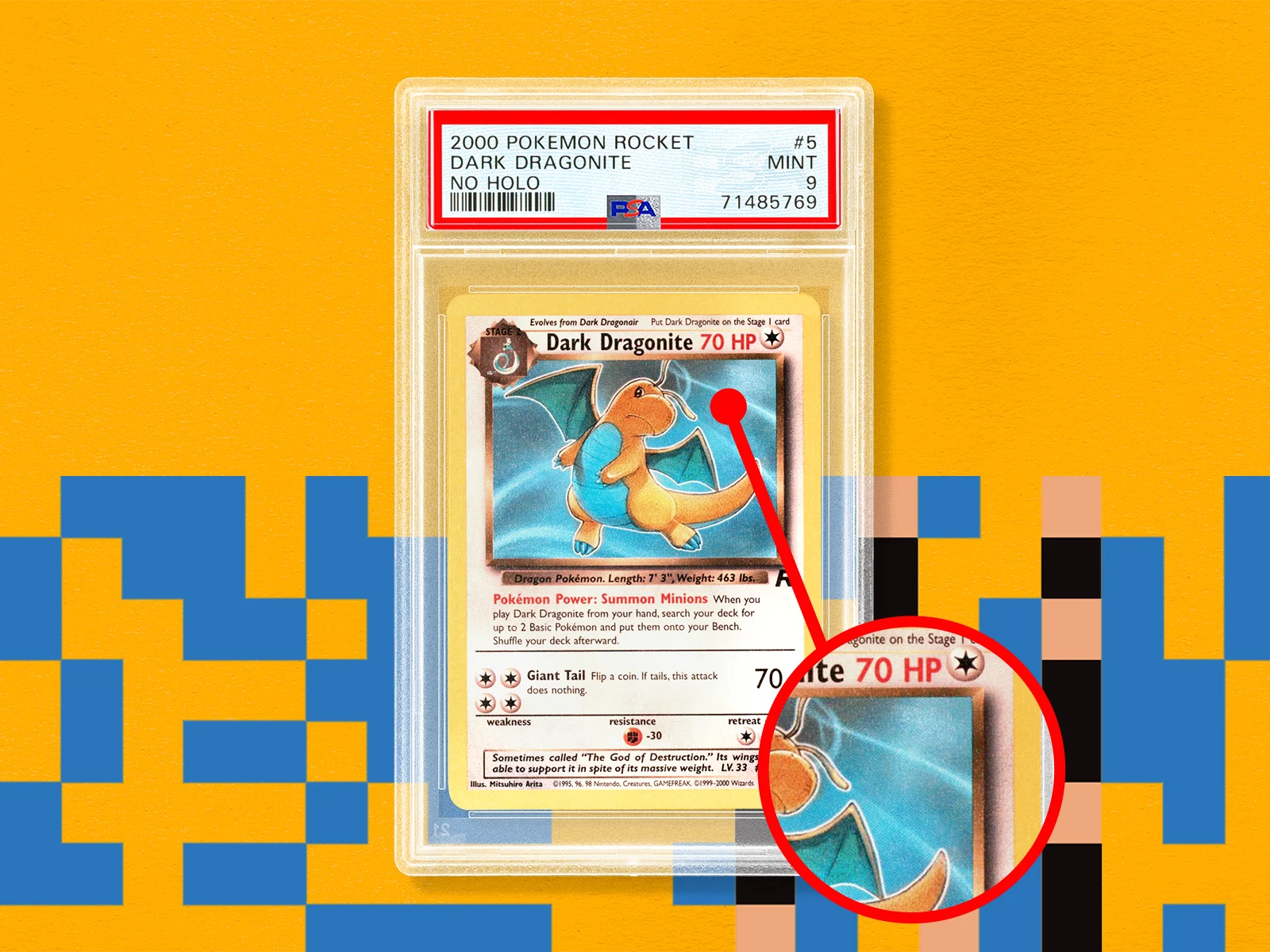 PSA annotated Dark Dragonite No Holo