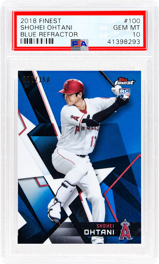 2018 Topps Finest Shohei Ohtani #100 Blue Refractor PSA 10