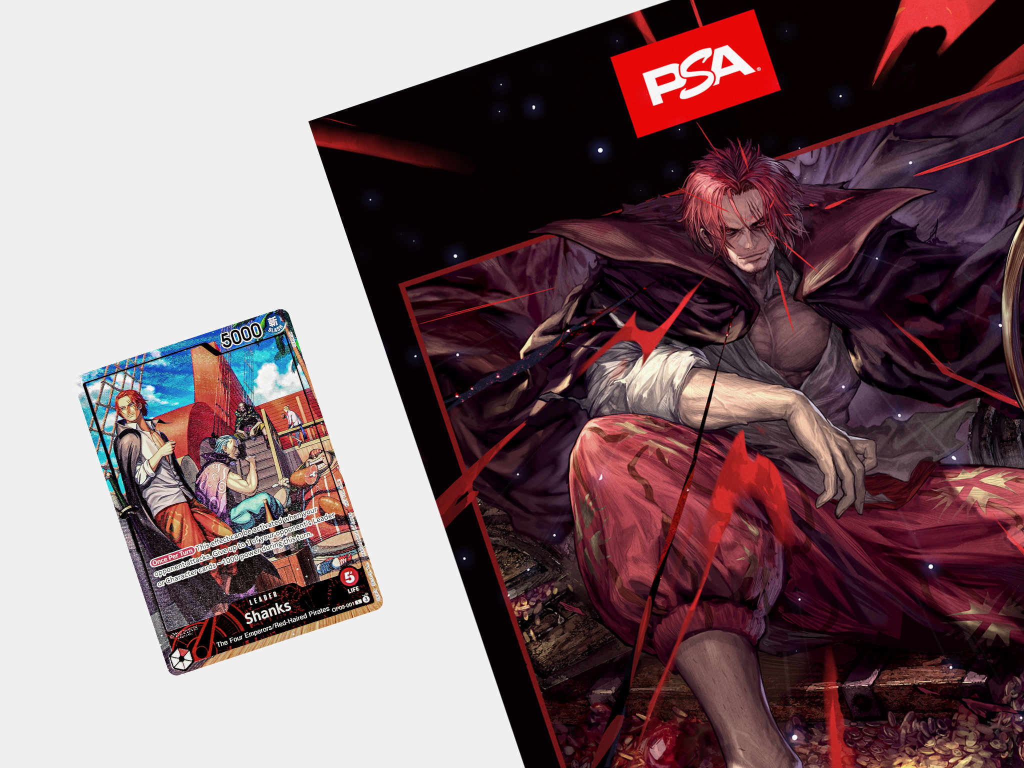 psa magazine ワンピースカード　シャンクス シャンクス【プロモ】《赤》未開封 ※英語表記 PSAマガジン版OP09