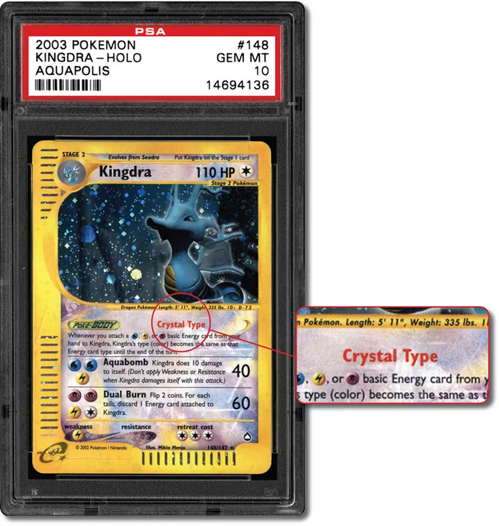 crystal card collection pokemon Vaporeon Pokémon Crystal Display – The Smoky Mountain Relic Room