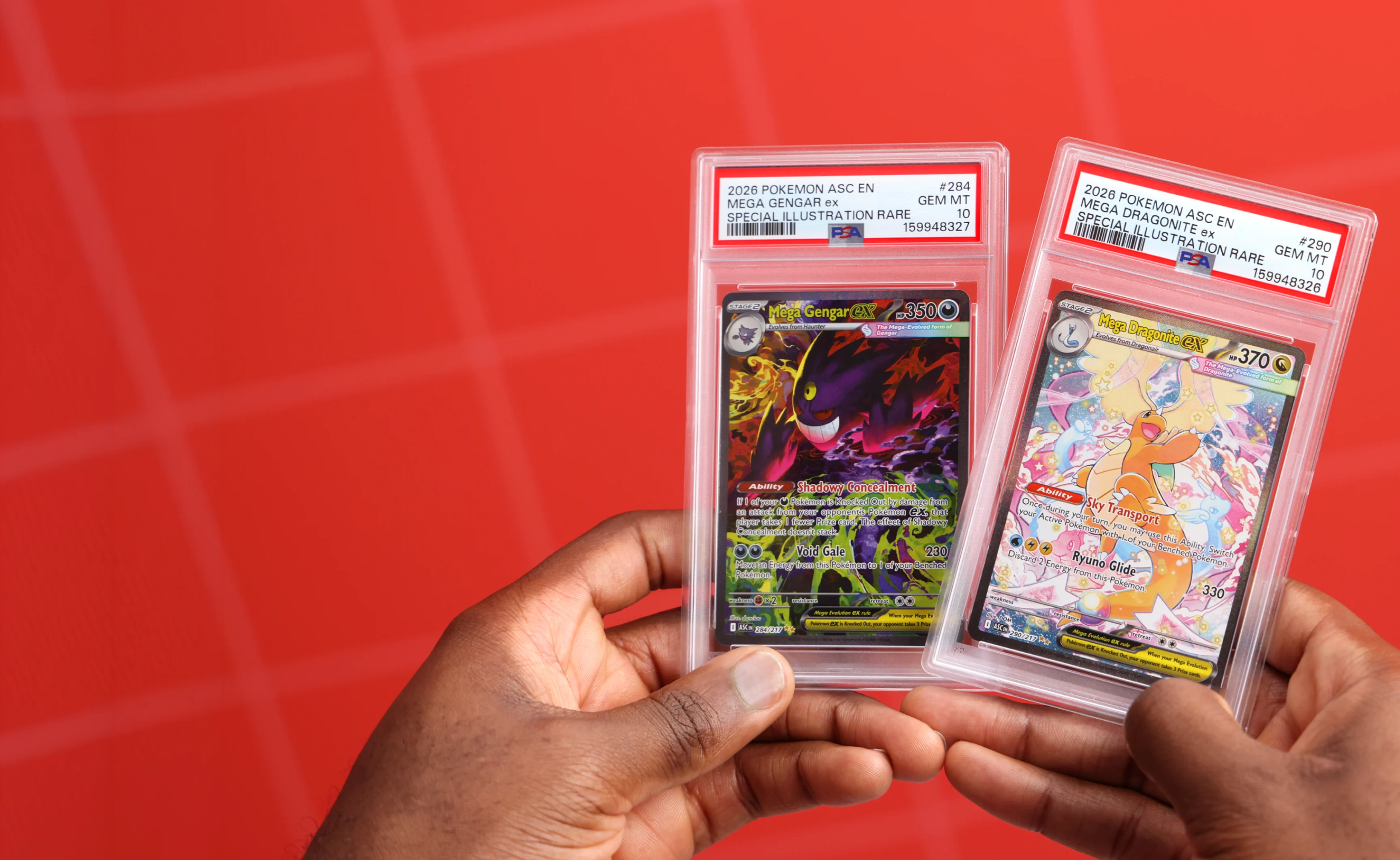 PSA Partner Offers Image of 2 PSA Gem Mint PSA 10 Pokemon Cards