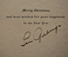Lou Gehrig Signed Christmas Card