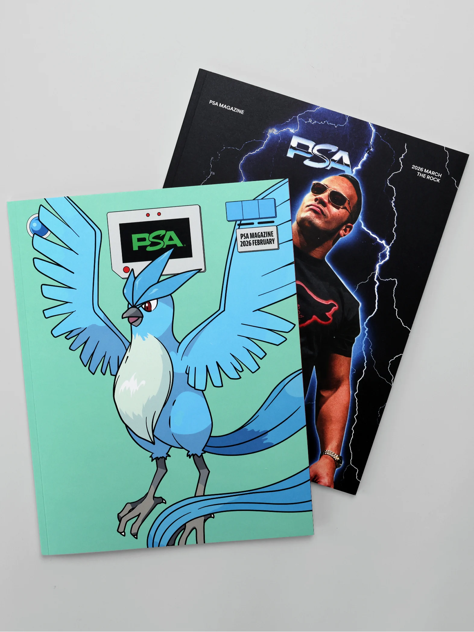 PSA Magazines Articuno and The Rock covers