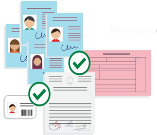 Illustrated picture of documents and ID