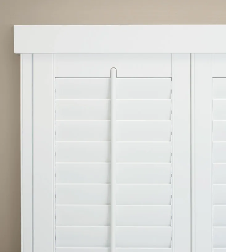 Window shutter with 2-1/2 inch standard valance.