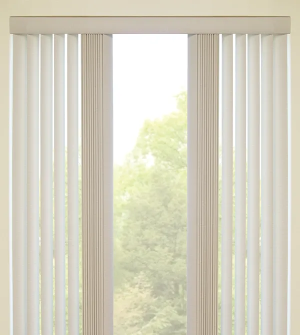 Vertical blinds opened as a split stack operation.