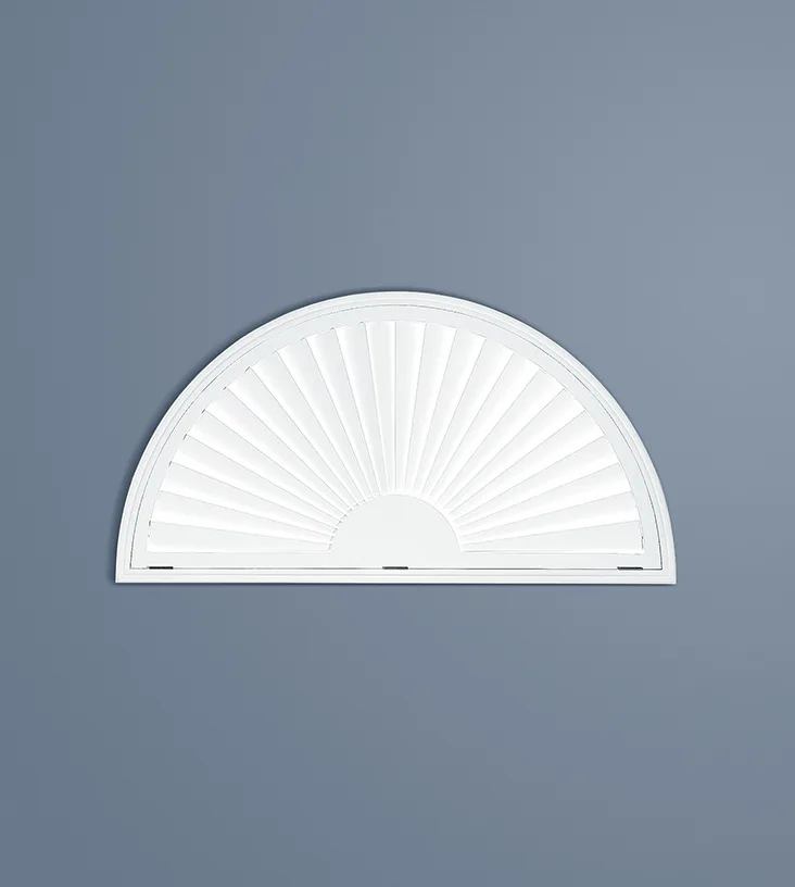 Arch stand alone window shutters specialty shape.