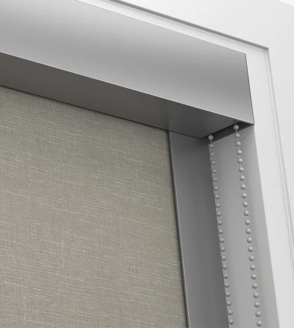 Roller Shade with pocket and continuous loop control.