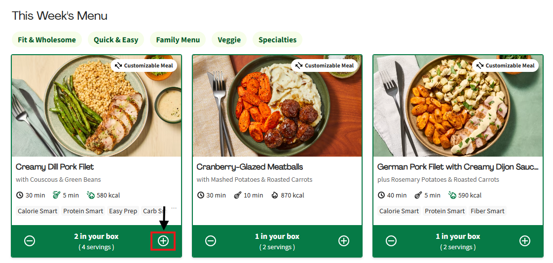 Can I order more than one of the same meal FAQ Article Screenshot