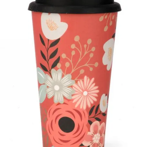 TASSE DE VOYAGE EN BAMBOU FLEURS