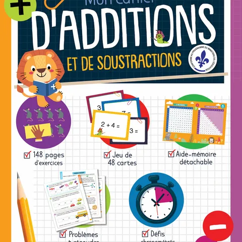 Mon cahier d'additions et de soustractions