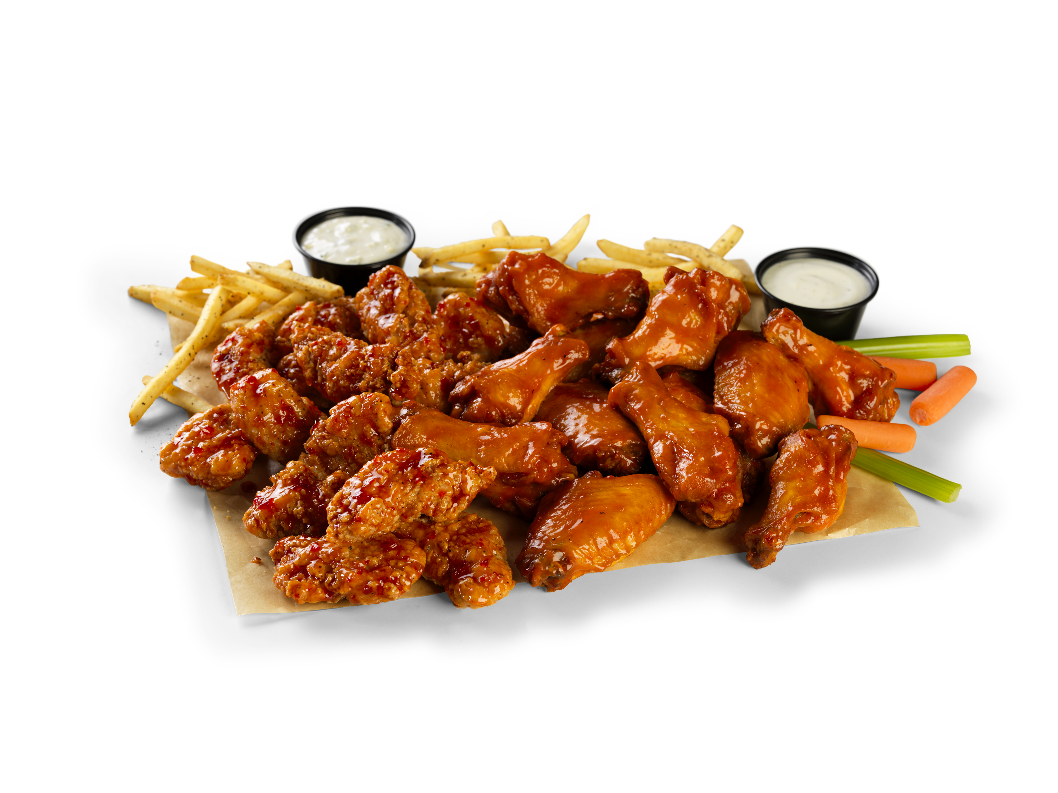 20 Boneless + 20 Traditional Wings + Fries - Nearby For Delivery or Pick Up