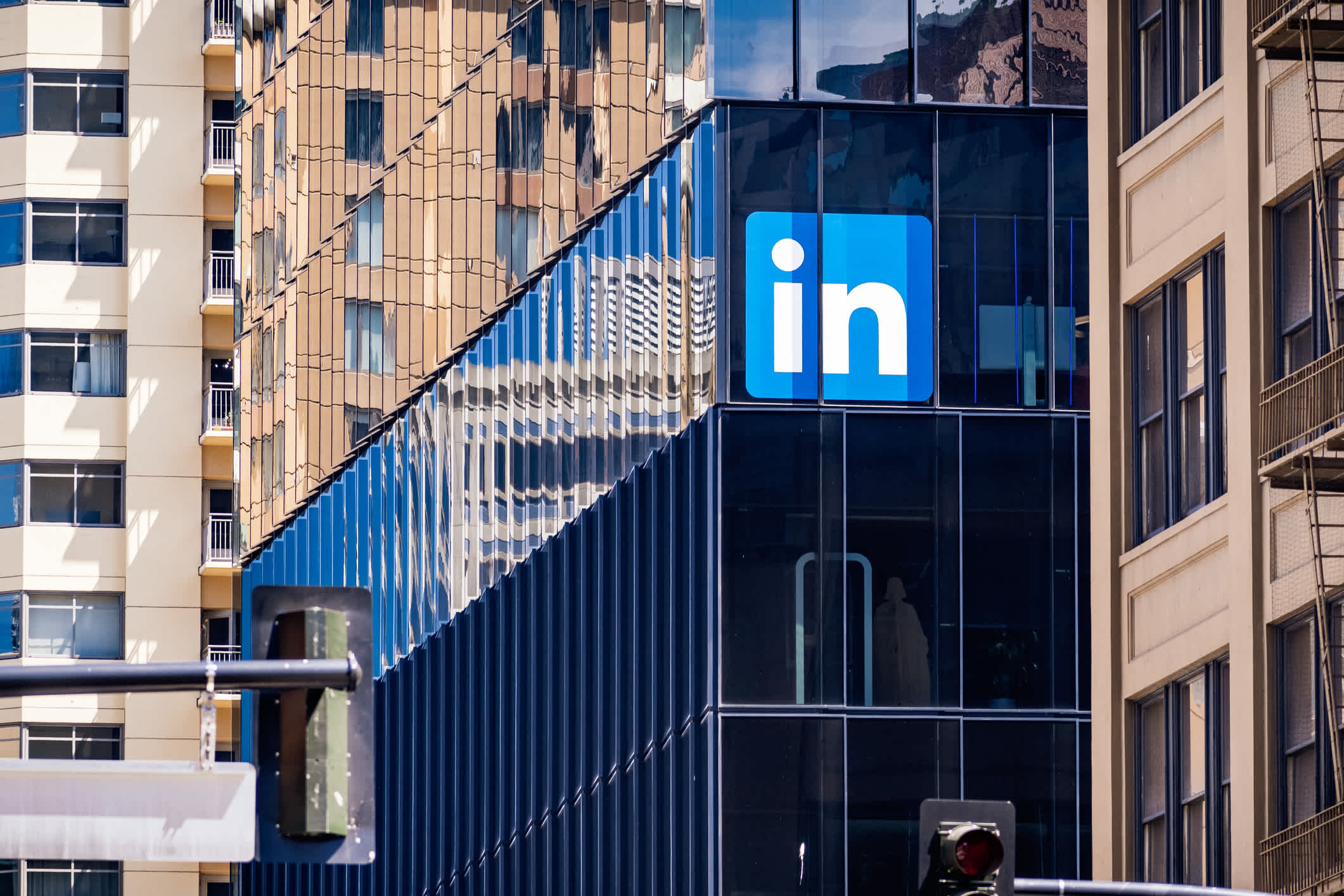 inkedIn offices in downtown San Francisco; LinkedIn is an American business and employment-oriented service and it owned by Microsoft