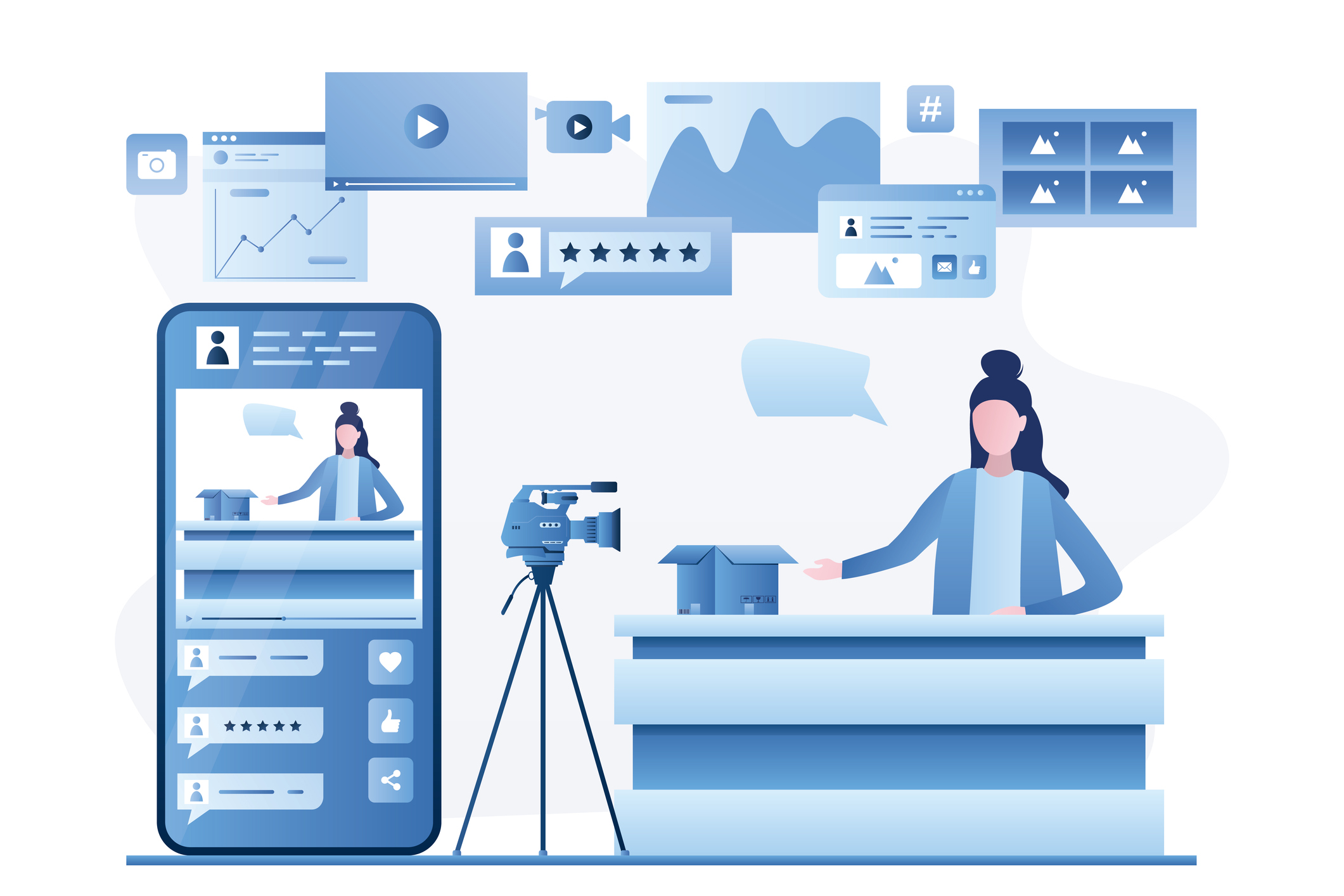 Illustration of a video demonstration