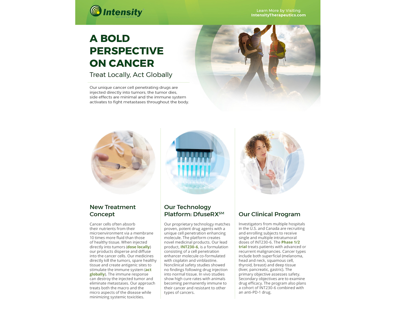 Intensity Therapeutics – Intensity Fact Sheet Web Use 1