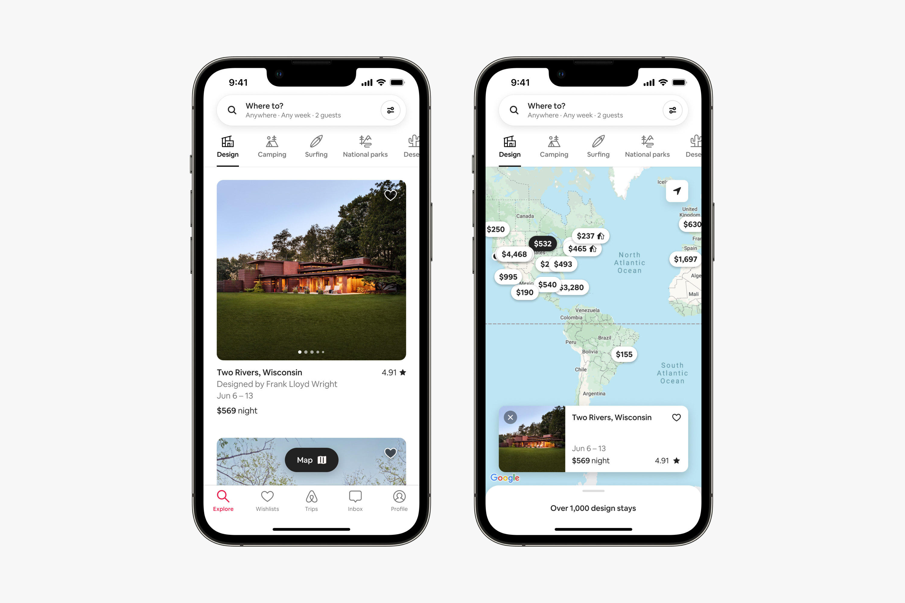 airbnb ui ux design example mobile devices